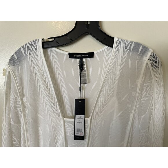 BCBGMAXAZRIA AVA V-NECK MIDI DRESS Size Large New - Picture 3 of 15